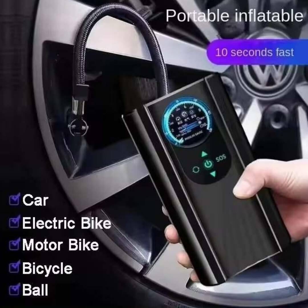 Portable 4-in-1 Inflator for Tires, Balls & Inflatables